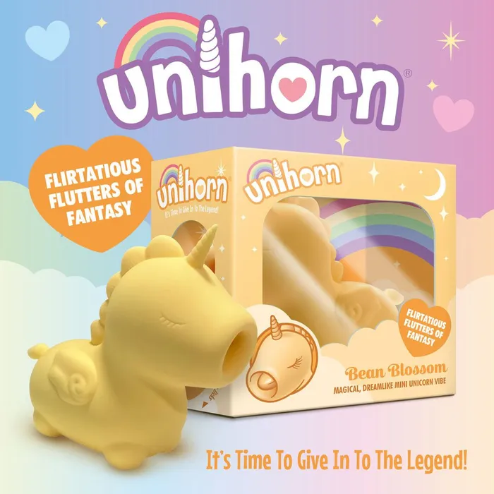 Creative Conceptions Female Sex Toys Unihorn Bean Blossom Yellow USB Rechargeable Flicking Stimulator Creative Conceptions Female Sex Toys Unihorn Bean Blossom Yellow USB Rechargeable Flicking Stimulator