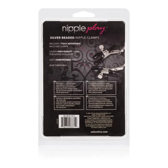 Silver Beaded Nipple Clamps California Exotic Anal