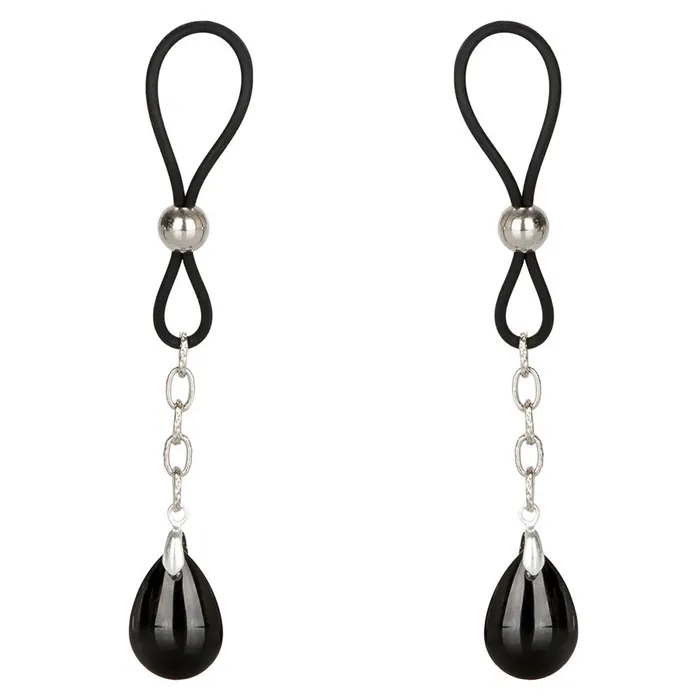 Couples CalExotics Nipple Play Non Piercing Nipple Jewellery Onyx