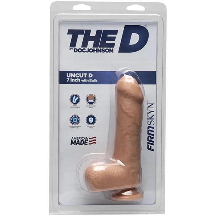 Dildos Doc Johnson The D Uncut D 7 Inch With Balls Firmskyn Vanilla