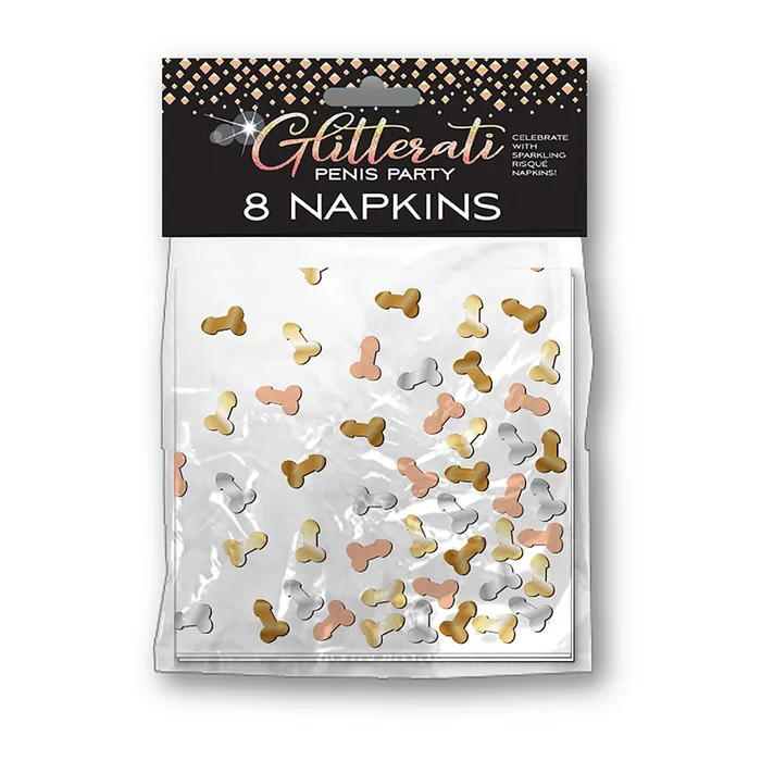 Glitterati Penis Party Napkins 8pk Little Genie Male Sex Toys