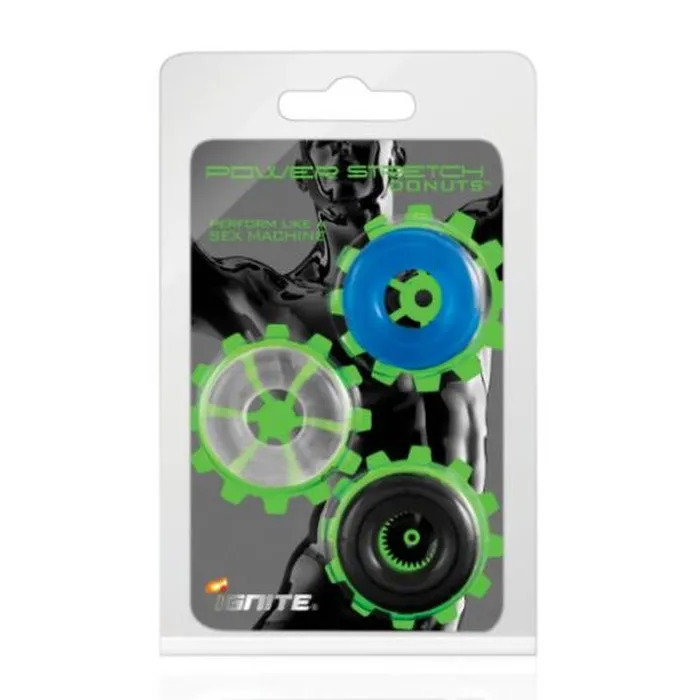 Si Novelties Vibrators Power Stretch Donuts 3 Pc Multi Colour