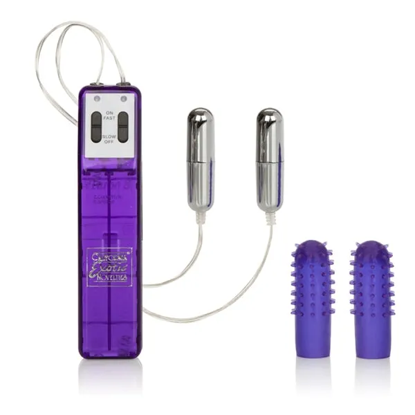 California Exotic Novelties Female Sex Toys Pocket Exotic Turbo 8 Double Bullet With SleeveLavender