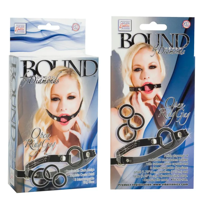 Male Sex Toys California Exotic Novelties Bound By Diamonds Open Ring Gag