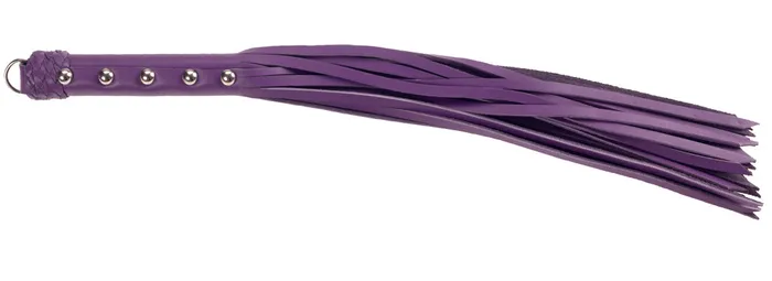 Spartacus Vibrators Leather 20in Strap Whip Purple