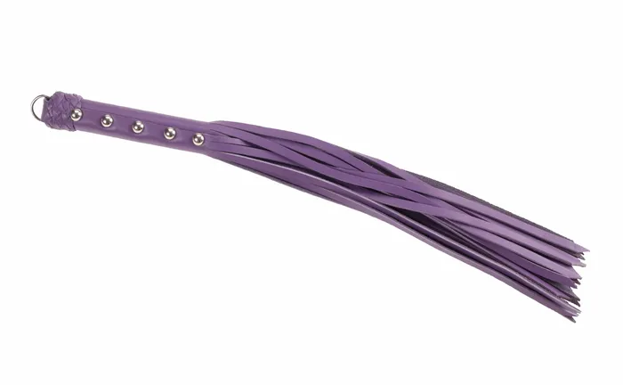 Spartacus Vibrators Leather 20in Strap Whip Purple