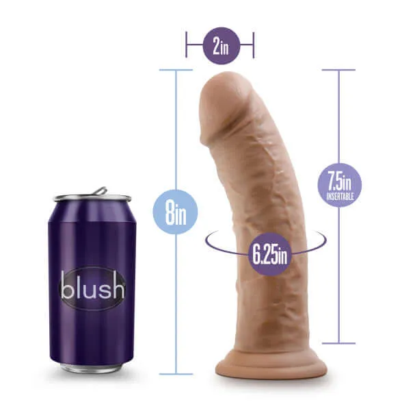 Au Naturel 8Inch Dildo with Suction Cup Mocha Sensa Feel Dual Density Blush Novelties Female Sex Toys