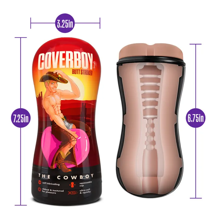 Blush Male Sex Toys Coverboy By Blush Cowboy Self Lubricating Realistic Beige Butt Stroker