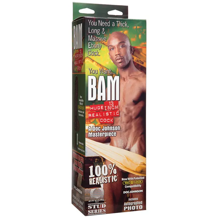 DOC JOHNSON Dildos Bam Realistic DongEbony 13