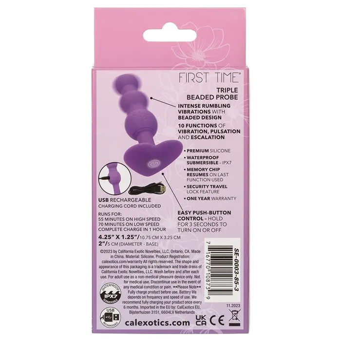 Female Sex Toys CAL EXOTICS First Time Triple Beaded Probe