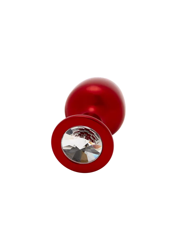 Julian Snelling Small Red Aluminium Butt Plug with Clear Stone Julian Snelling Anal