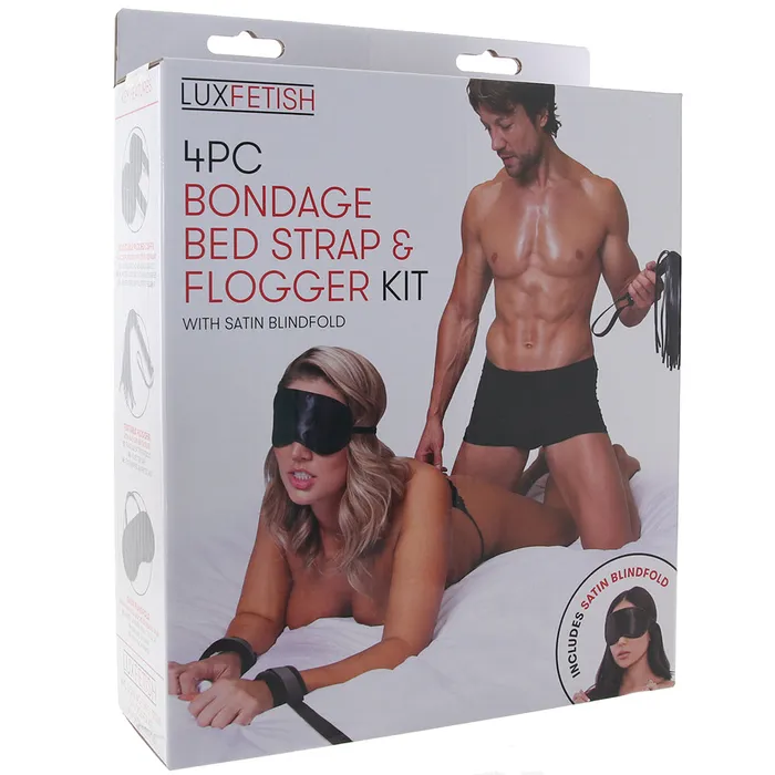 Lux Fetish Bondage Bed Strap Flogger Kit Electric Eel Couples