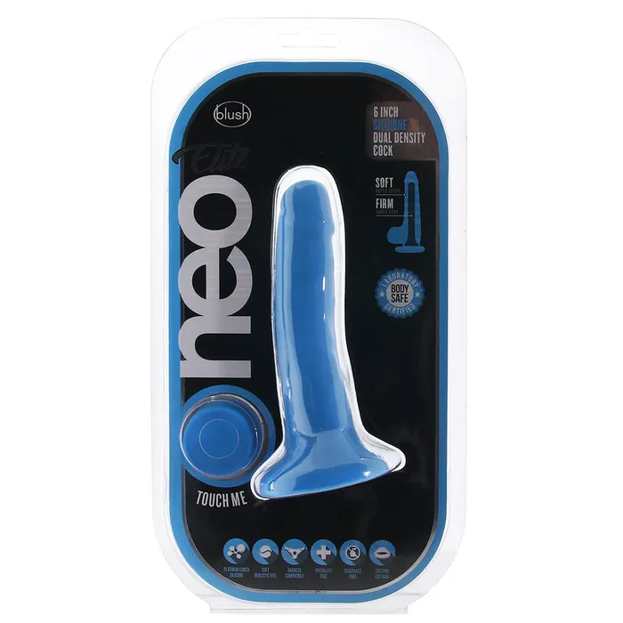 Neo Elite 6 Inch Silicone Dual Density Cock in Blue Blush Dildos Neo Elite 6 Inch Silicone Dual Density Cock in Blue Blush Dildos
