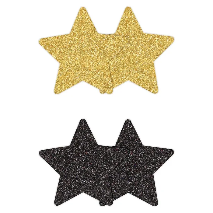 Pretty Pasties Glitter StarsBlkGold NS NOVELTIES Vibrators Pretty Pasties Glitter StarsBlkGold NS NOVELTIES Vibrators