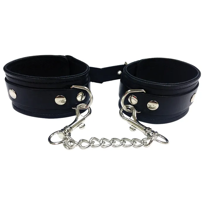Rouge Group Plain Leather Wrist CuffsBlack ROUGE GROUP Restraints