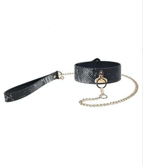 SHOTS AMERICA Couples Ouch International Florence Collection Collar with Leash Black SHOTS AMERICA Couples Ouch International Florence Collection Collar with Leash Black