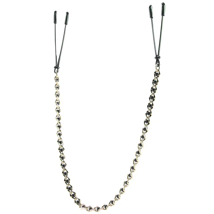 Spartacus Anal Black Tweezer Nipple Clamps with Beaded Chain