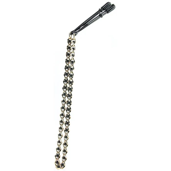 Spartacus Anal Black Tweezer Nipple Clamps with Beaded Chain Spartacus Anal Black Tweezer Nipple Clamps with Beaded Chain