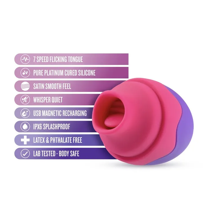 Vibrators Blush Aria By Blush Flutter Tongue 7Function Flicking Tongue Clitoris Stimulator Made From Satin Smooth PlatinumCured Silicone
