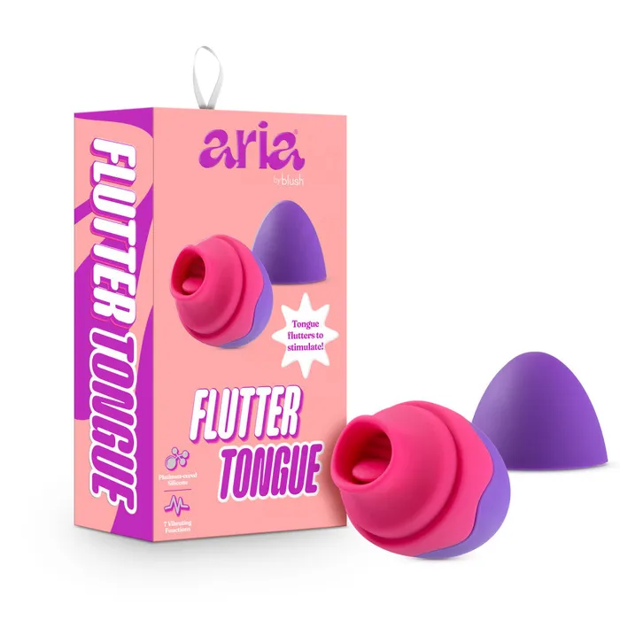 Vibrators Blush Aria By Blush Flutter Tongue 7Function Flicking Tongue Clitoris Stimulator Made From Satin Smooth PlatinumCured Silicone