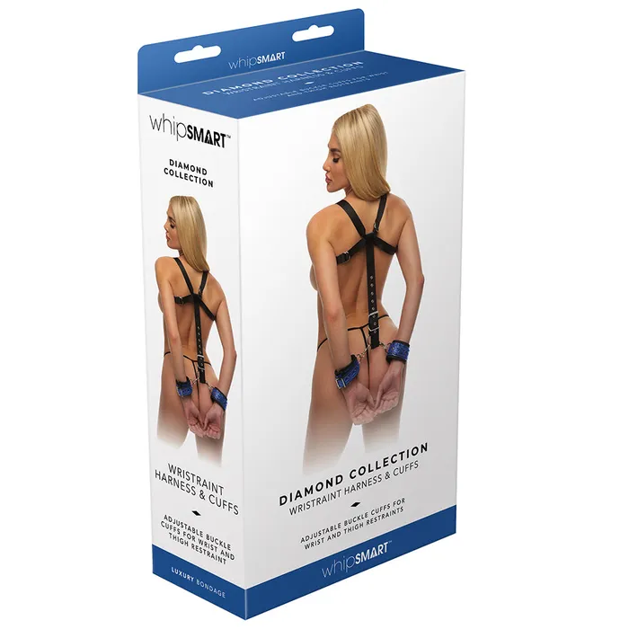 Vibrators XGen WhipSmart Diamond Wristraint Harness and Cuffs in Blue