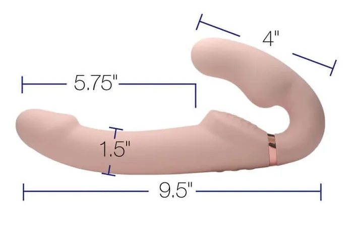XR Brands Female Sex Toys Strap U 10X Evoke Ergo Fit Inflatable and Vibrating Strapless StrapOn Beige